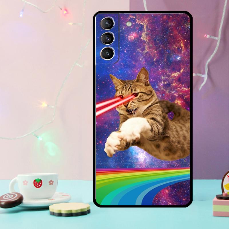 Cat in Space Phone Case For Samsung Galaxy S24 Ultra S20 S21 S22 S23 S25 Ultra S9 S10 Plus S24 FE Cover