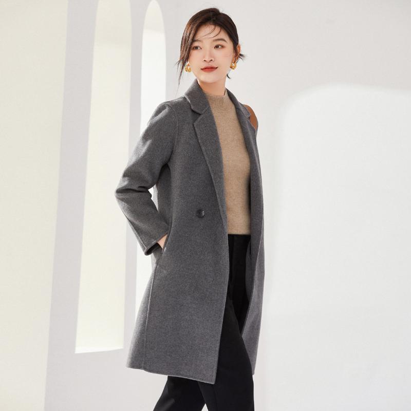 100% Wool Women Coat MODERN NEW SAGA Autumn Wool Blazer Handmade Pea Coat Winter Warm Wool Coat