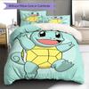 Squirtle Muster Bettwäsche Heimdekoration Geburtstagsgeschenk (1 Bettbezug + 2 Kissenbezüge, ohne Füllung)