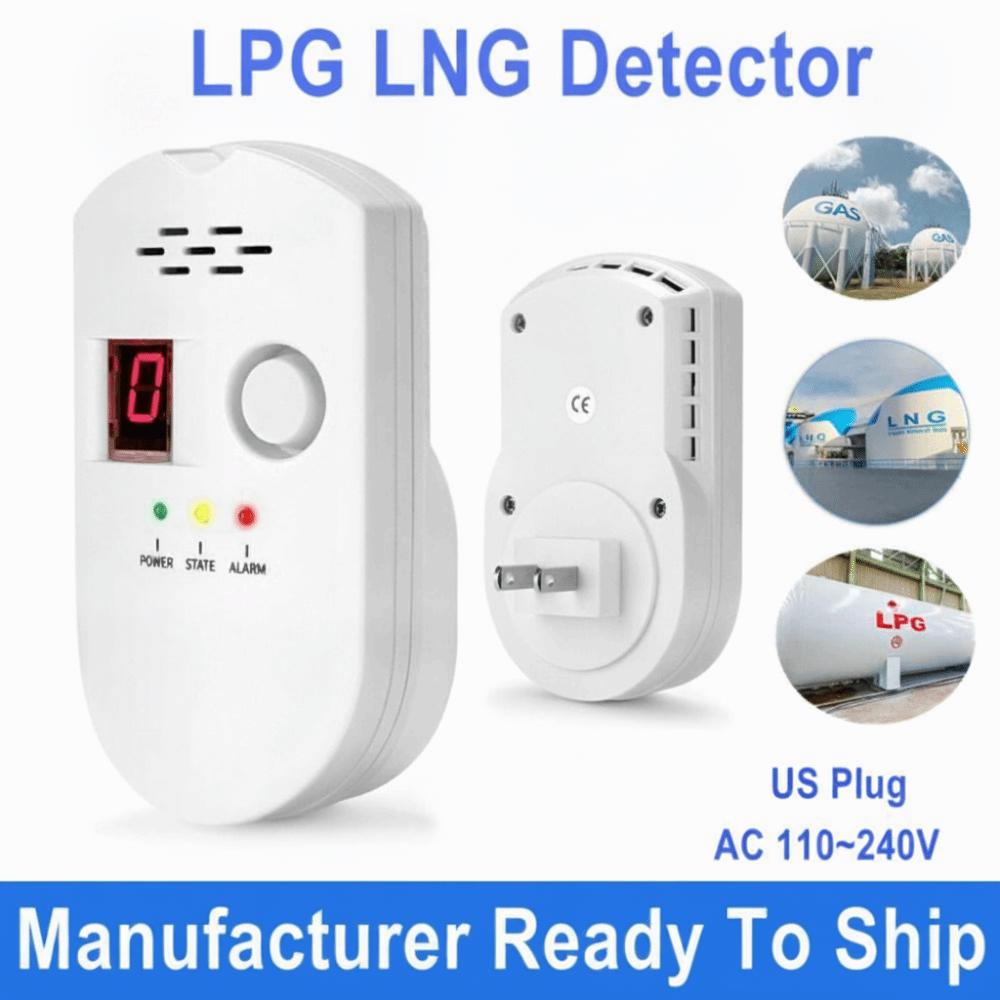 Digital Display Gas Detection System Temperature Humidity Sensors Plugs & Play Gas Alarm Kitchen