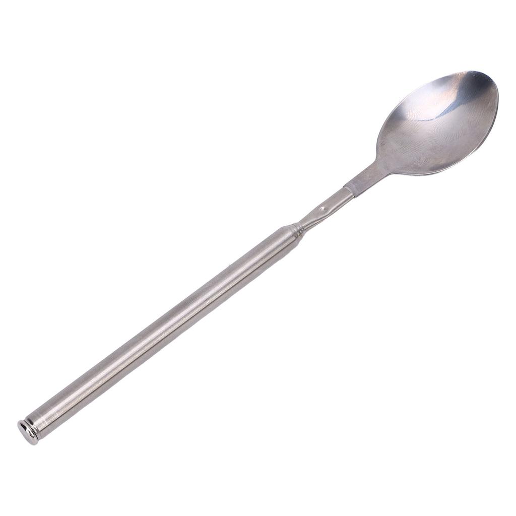 Telescopic Spoon Stainless Steel Ergonomic Design Multifunctional Dinner Retractable Spoon for Barbecue