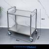 Three-tier Stainless Steel Service Cart: Meal, Food, Beverage, and Dish Collection Trolley for Restaurants and Hotels.