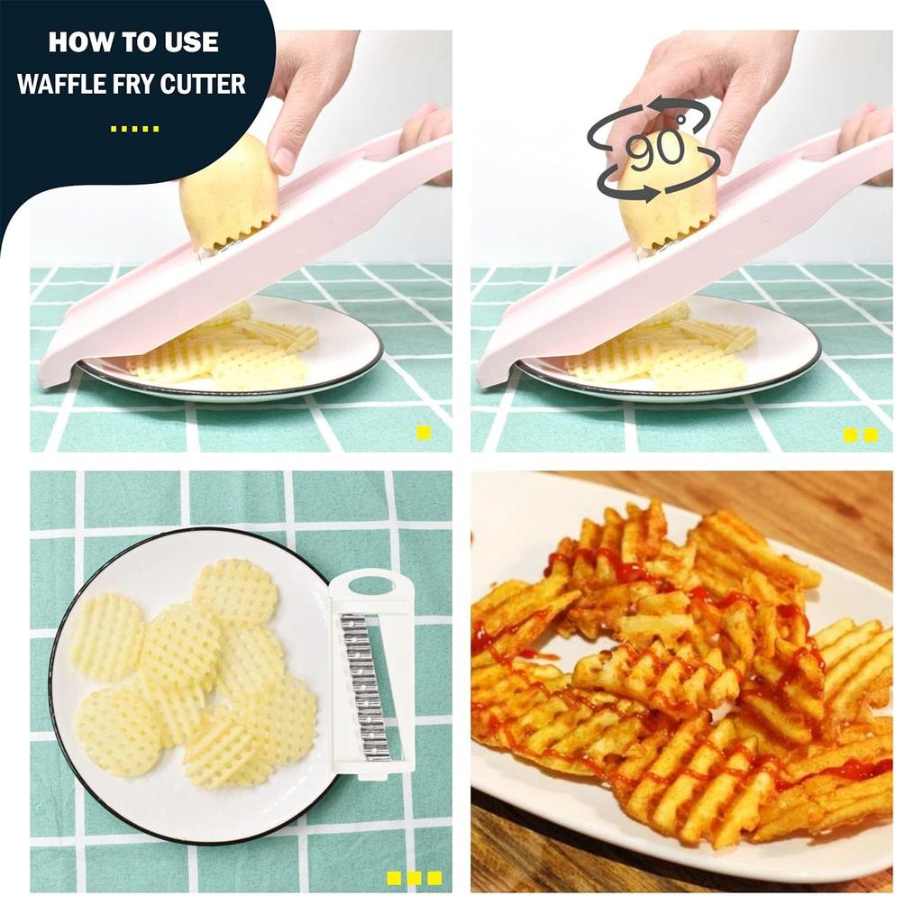 Affettatrice a Mandolina 5 in 1 per Cucina Affettatrice per Verdure Multilama Patatine Fritte, Affettatrice per Verdure, Tagliaverdure, Grattugia Julienne