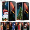 Christmas Case For Samsung Galaxy Z Fold 6 5 4 3 Cover Fold5 Fold4 Lovely Black Hard Plastic PC Cover For Galaxy Z Fold5 5G Case