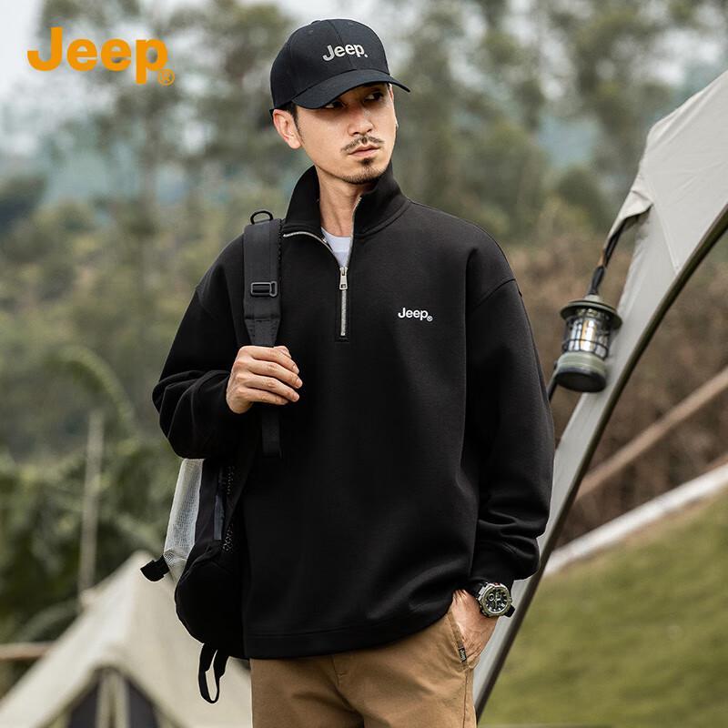 

Jeep Men s Cotton Blend Polo Collar Sweatshirt 4XL