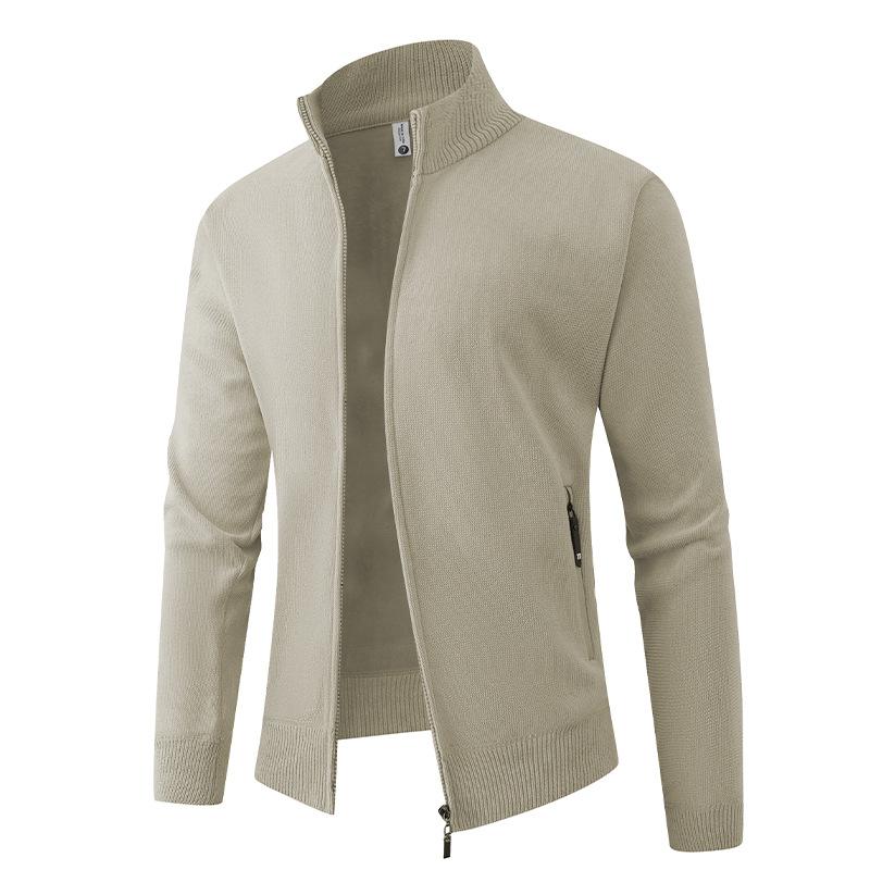 Cardigane cu fermoar pentru bărbați Pulovere cu croială normală Pulovere tricotate Pulovere Cardigane Business Casual pentru bărbați Toamnă Iarnă Guler înalt Mânecă lungă Jachete tricotate
