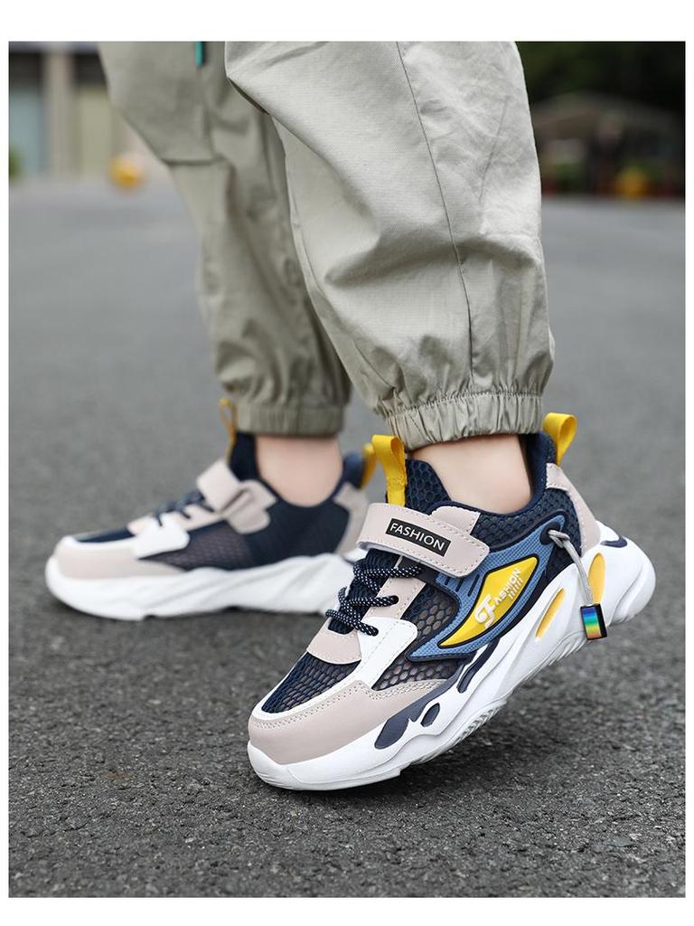 Summer 2025 Boys' Mesh Sports Shoes - Lightweight, Breathable, Soft Sole, Hollow Design for Medium To Large Children