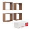 Cube Wall Hanging Shelves, 4 Pieces - No. 30 White