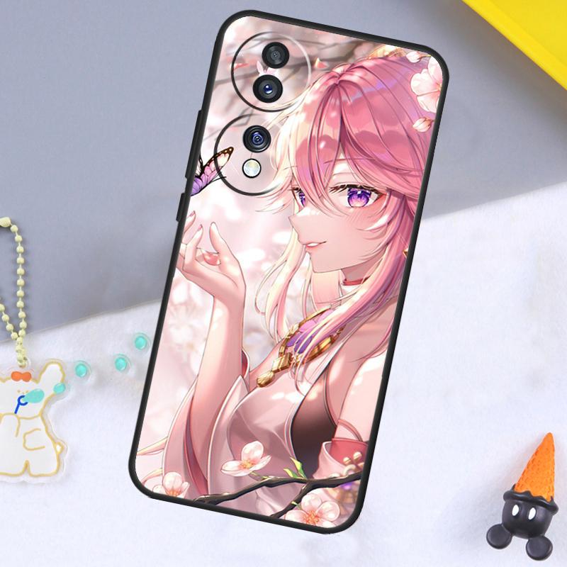 Genshin Impact Yae Miko Case For Huawei P20 P50 Pro P40 P30 Lite P Smart Z Nova 5T Cover For Honor 70 50 X7 X8 X9