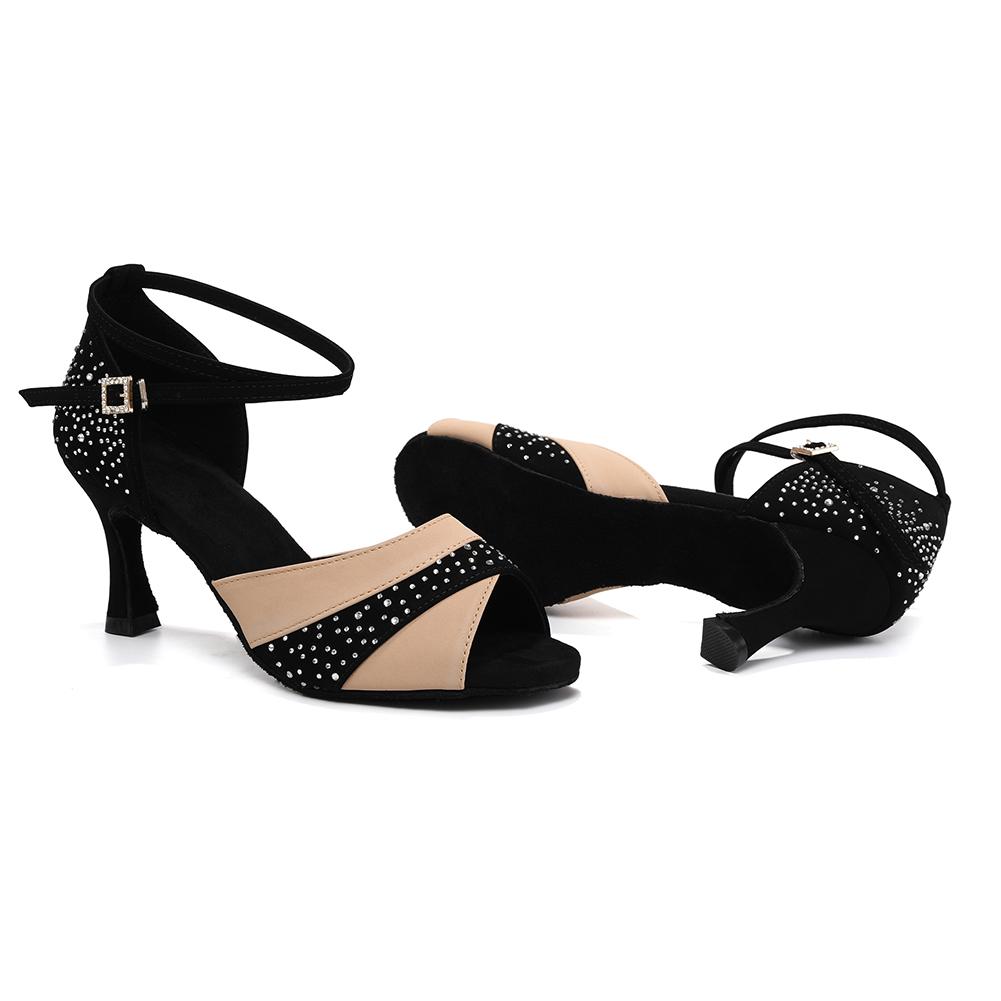 Women Latin Dance Shoes Shining Party Rhinestone Dancing Shoes for Women Indoor Sandals