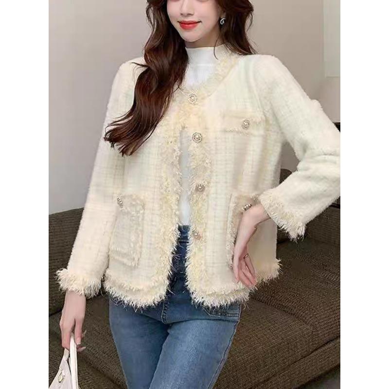 Imitation mink velvet knitted cardigan spring new loose fringed soft waxy sweater jacket women