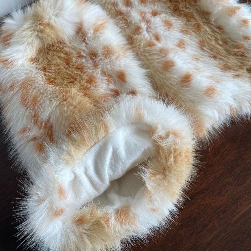 Coprigambe Pellicciati Ispessiti da Donna Lunghi Comodi Polsini per Stivali per Calore alla Moda Scaldamuscoli Peluche Morbidi con Fantasia Leopardo