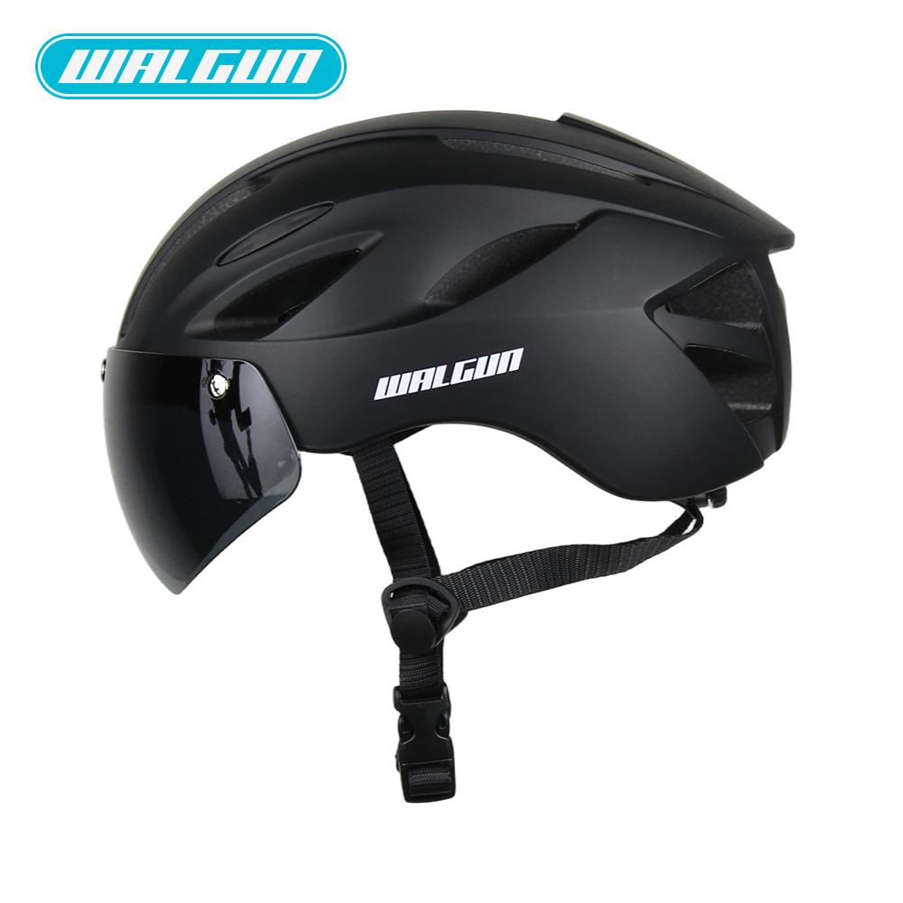 Walgun Lightweight Breathable Bicycle Helmet With Sun Goggle Men Women Bicycle Helmet Sunglasses Shield Road MTB Cycling Helmets