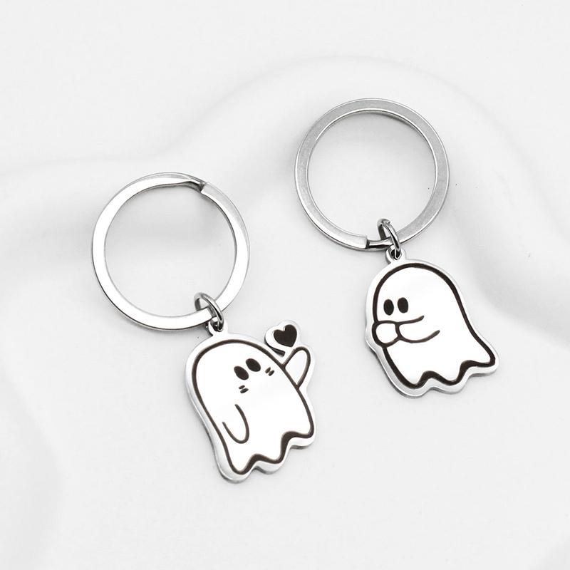 Söt Spöke Liten Monster Älskare Nyckelring Spöke Nyckelring Kreativ Bilnyckelring Väska Män Kvinnor Små Hängen Alla Hjärtans Dag Gåvor