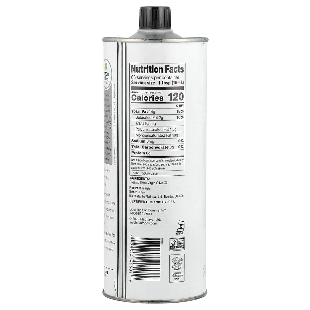 Madhava Přírodní sladidla Extra panenský olivový olej 33,8 fl oz