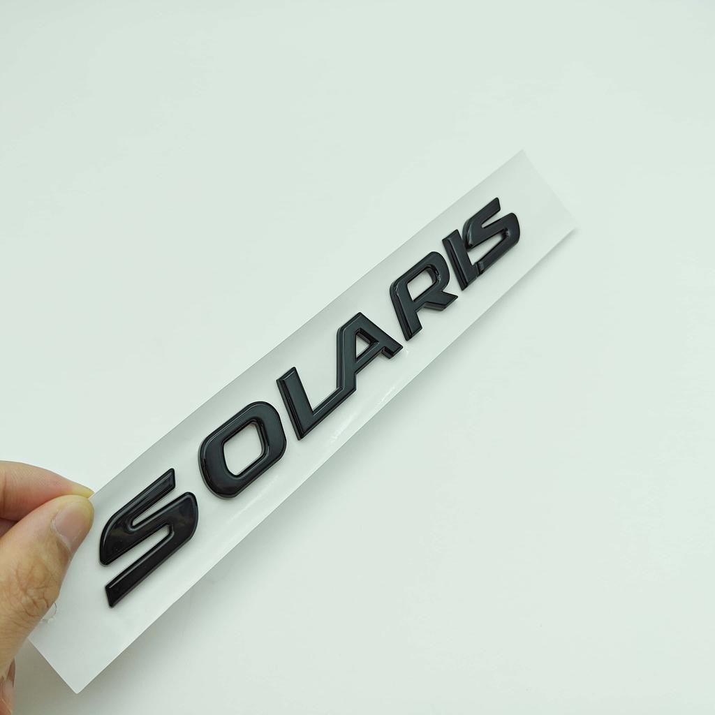 1PC 3D Metal SOLARIS Letters Logo Badge Sticker Car Rear Trunk Emblem Decal for All Cars