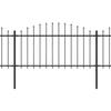 Garden Fence - vidaXL - Steel - 1.25-1.5 X 8.5 M - Black - Panels and Posts Included
