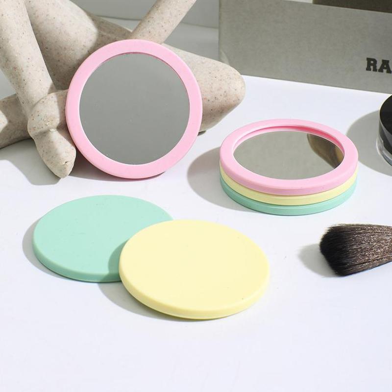 Mini Makeup Mirror Round Silicone Cosmetic Mirror Makeup Mirror Portable For Handbag Purse Pocket Compact Cosmetic Beauty Tool