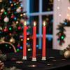 Red Conical Flameless Candle, 3D Flame Decorative Candle Lamp LED Electronic Candle Lamp 6 Piece Set