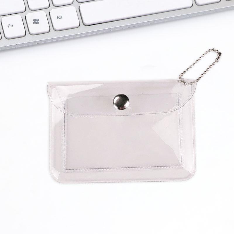 Japanese & Korean Style Snap Button PVC Mini Wallet: Cartoon Coin Purse, Portable Earphone & Key Case Pendant