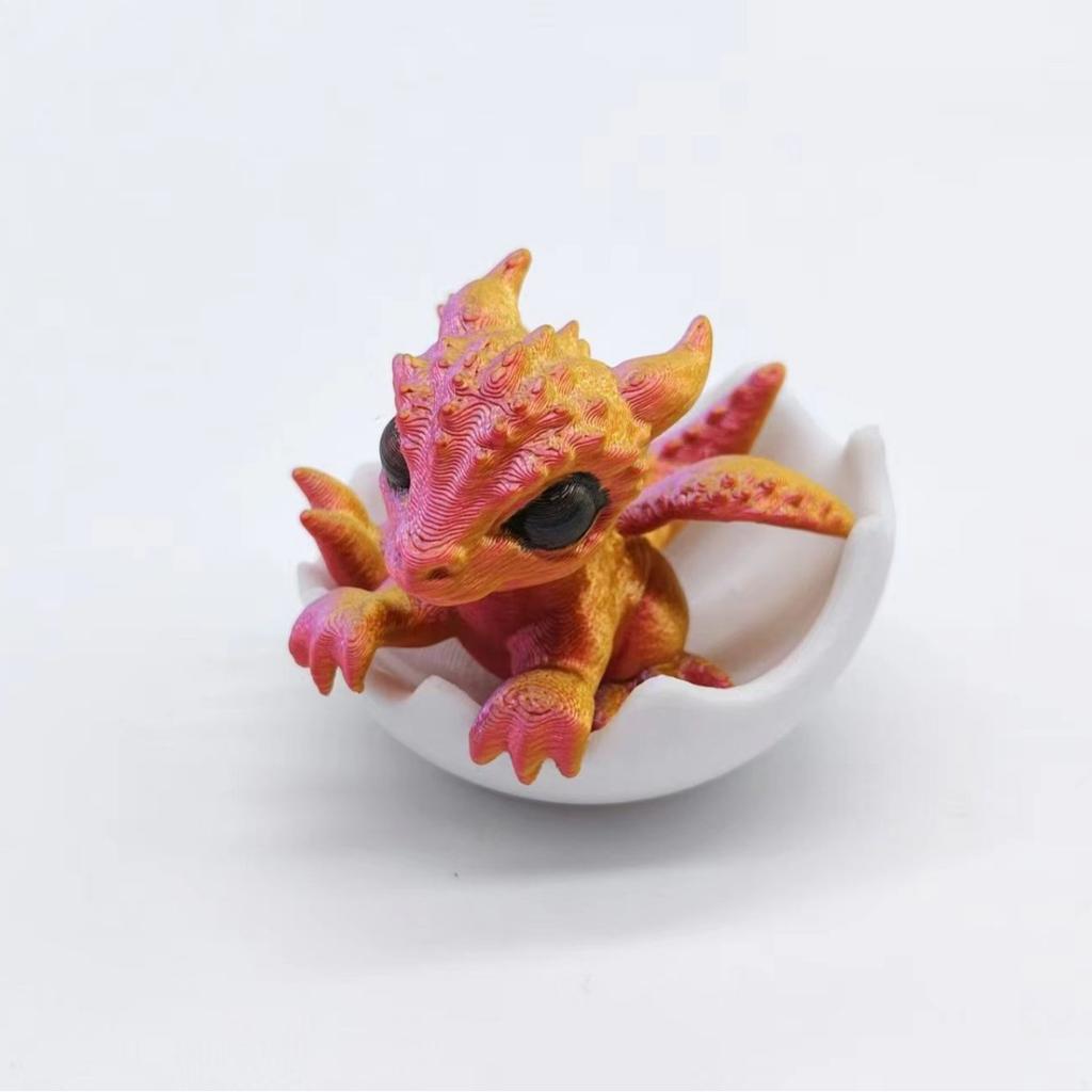 Latest 3D Small Newborn Dragon In Egg Art Dragon Statue Miniature Of Dragon Hatching Dragon Newborn Dragon In Egg Desktop Ornament