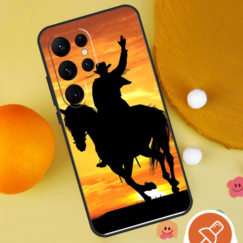Rodeo Cowboy Lasso Horses Phone Case For Samsung Galaxy S25 Ultra S24 S23 S22 Ultra S9 S10 S20 Plus S21 FE Funda Cover