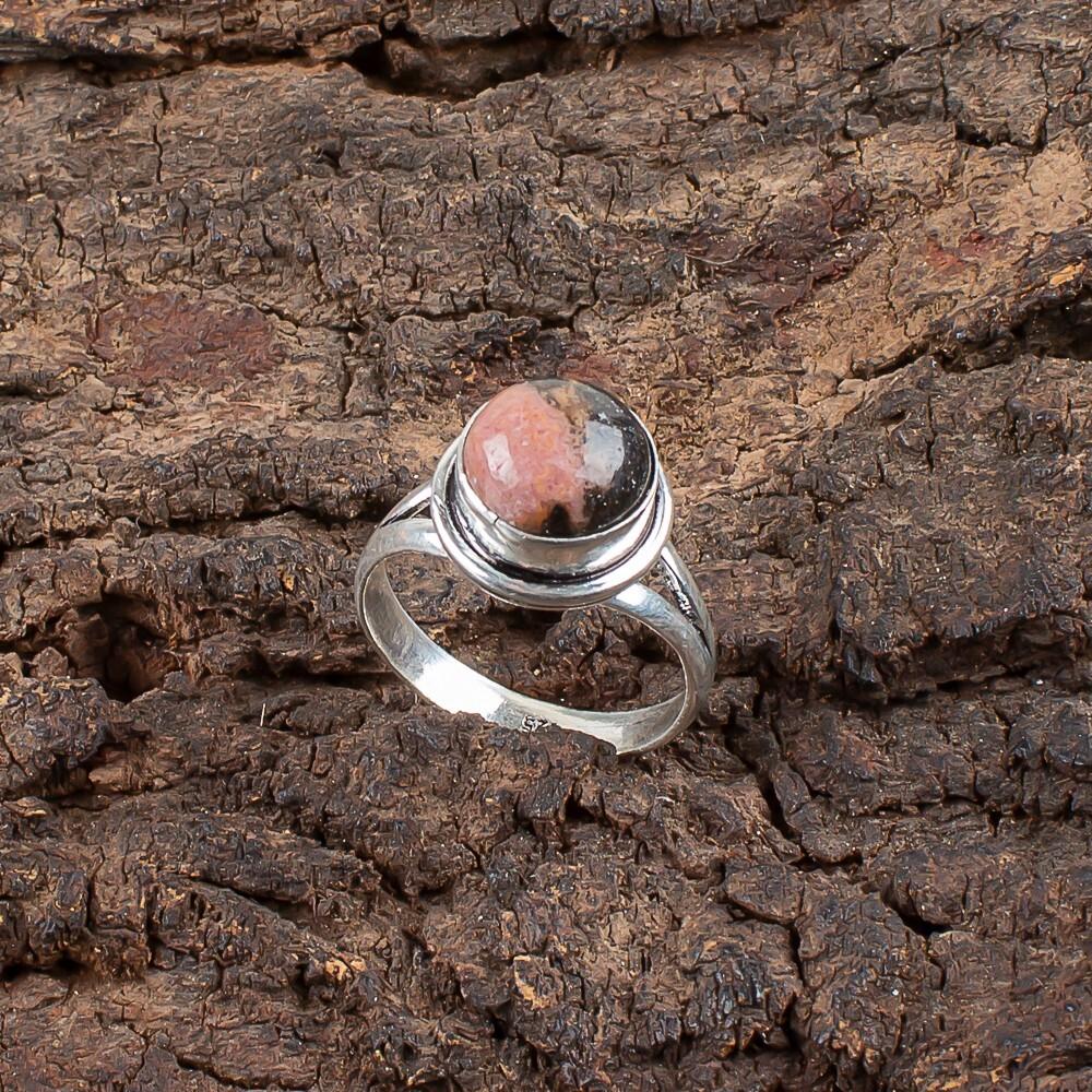 

Украшения из серебра 925 пробы с черным родонитом ручной работы, кольцо, подарок на день рождения RR-11-31 13