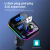 Caricabatteria per auto Dual USB da 4,2 A, trasmettitore FM per auto, modulatore, kit vivavoce Bluetooth 5.0, lettore MP3 audio per auto con supporto per luce ambientale, scheda TF U-disk