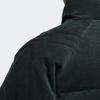 Adidas Cord Down Jacket With Solid Color Print Logo And Zipper Stand Collar Men Outerwear Green HN2137
