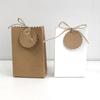 10set With Tag and Rope Candy Box Bread Bag White Candy Biscuit Bag For Guest Gift Gift Bag Brown 7x3.5x11CM