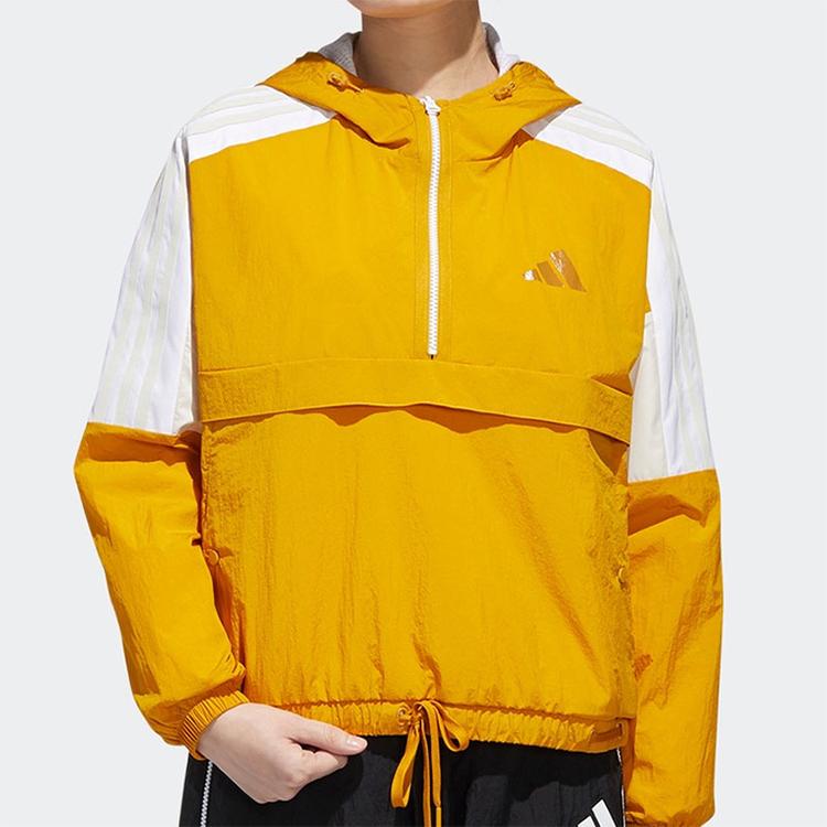adidas Urban Women's Half-Zip Hooded Casual Jacket Gold GM1470