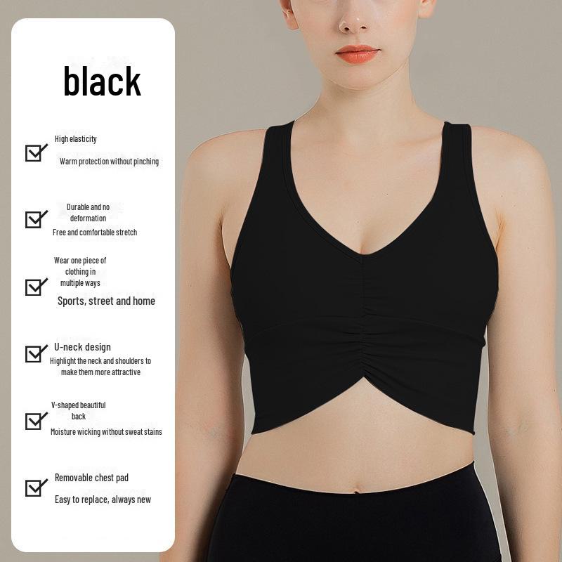 

Ударопрочный спортивный бюстгальтер Xinyu для женщин с большой поддержкой груди, стильной спинкой и сборкой для бега и йоги. L