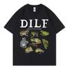 Dilf Damn I Love Frogs Graphic T Shirts Men's Women's Fashion Short Sleeve T-shirt Vintage Summer Street Clothing T-shirts Tops