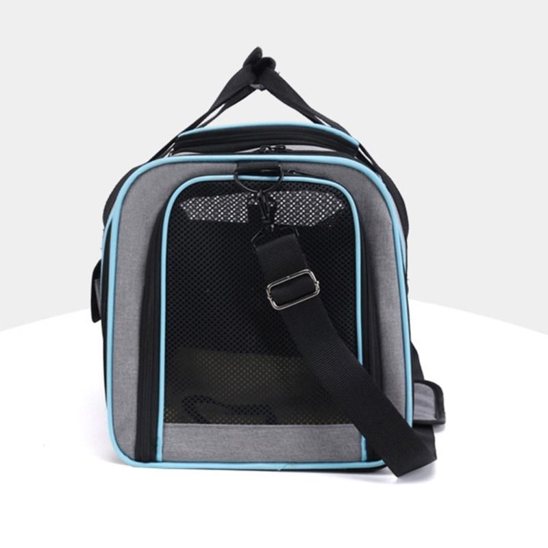 Expandable Cats Carriers Bag with Breathable Mesh Adjust Shoulder Strap Travel Case for Pet Dog Ventilation Suitcases