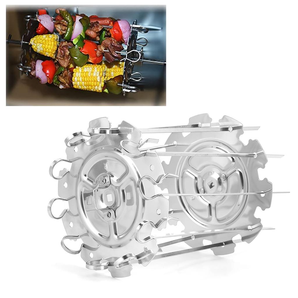 Stainless Steel Roaster Electric Oven Barbecue Skewers Needle Cage Set BBQ Grill Accessory