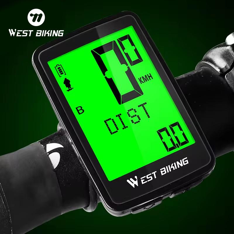 WEST BIKING Fahrradcomputer Bildschirm-Berührbar Stoppuhr Digitaler Kilometerzähler Fahrradcomputer Kabellos Heimtrainer Computer