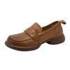 Erste Schicht Rindsleder weiche Sohle Leder Mutter Schuhe Damen Ein-Pedal Übergröße Einzelschuhe Damen Casual Slipper Damen Oma Schuhe