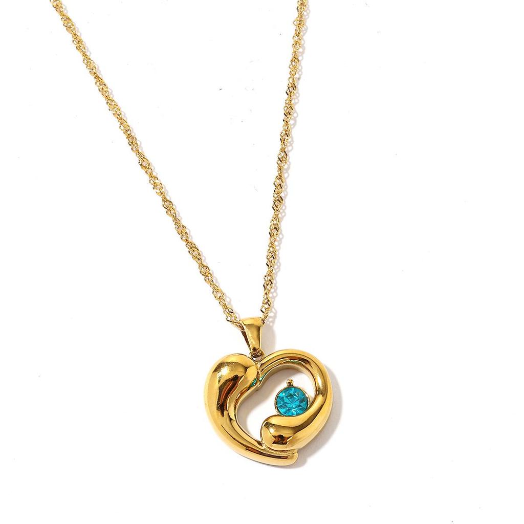 Yingtai 18k Gold Stainless/Titanium Steel Necklace: Summer Star, Moon & Sun Design, High-Quality Polished Finish for Women.