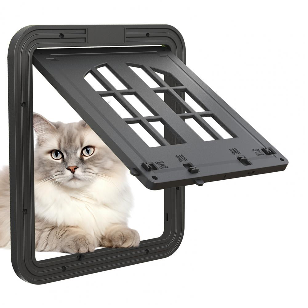4-way Lock Cat Door For Screen Doors Magnetic Self-closing Flap Multi-function Pet Door For Small Pets