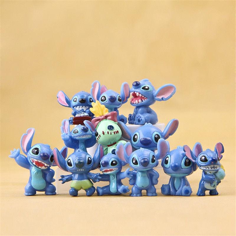 Disney Lilo Stitch 12 Pcs Action Figures Collection Set Adorable Ornament For Kids And Fans Of The Cartoon!