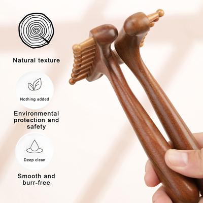 1Pcs Portable Sandalwood Gua Sha Massage Brush Head Neck Abdominal Leg Body Meridian Massager Wooden Therapy Massage Tools