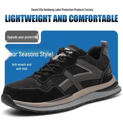 Safety Shoes with Anti-Smash and Anti-Puncture Protection, Reflective Strips, Lightweight, Comfortable, and Soft Foldable Design.