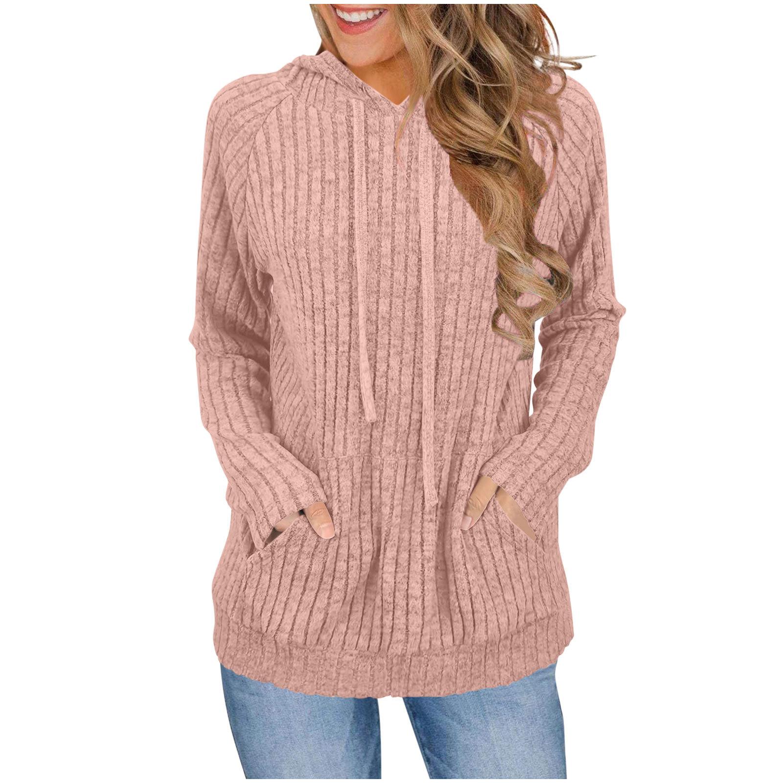

Women s Fashion Oversized Hooded Sweatshirt With Long Sleeves In Solid Colour XL розовый