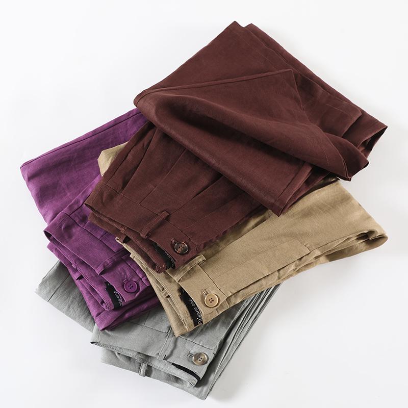 Women's 100% Linen Wide-Leg High-Waisted Loose Trousers, Summer 2026 Collection