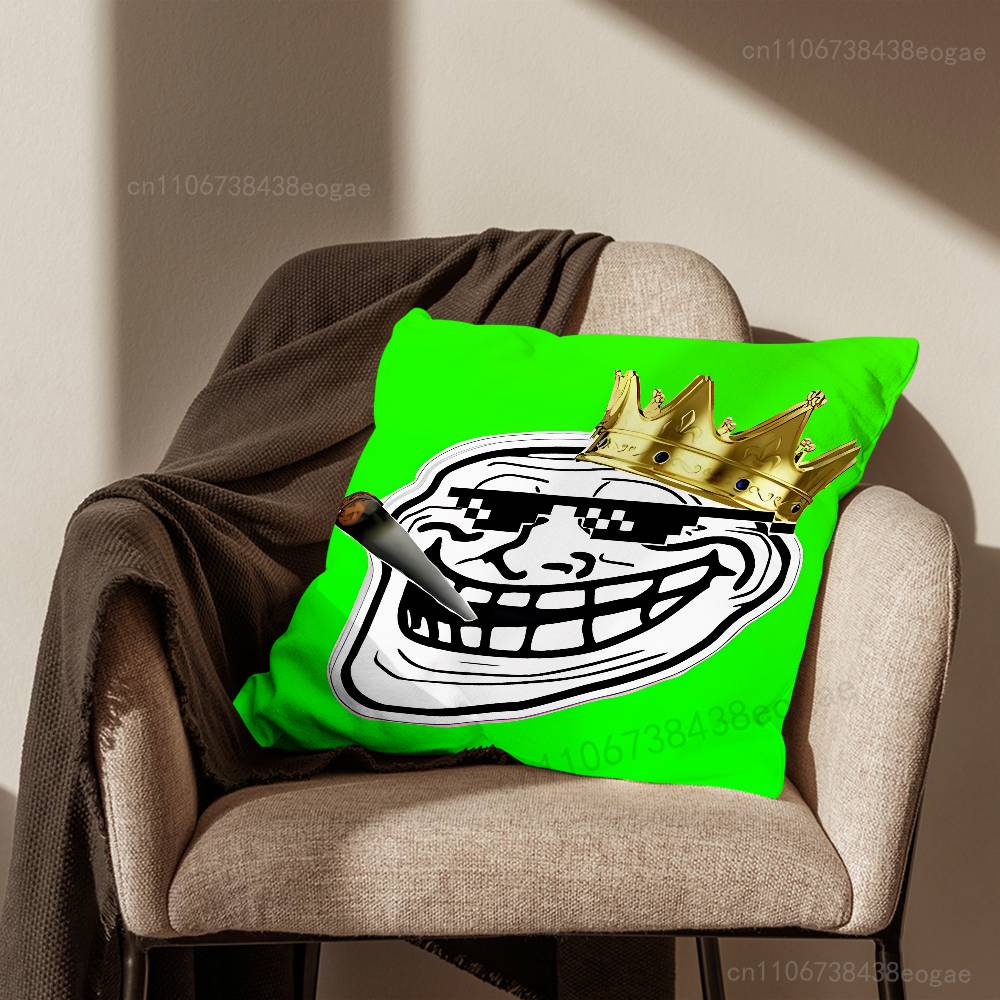 

Funny T-Troll F-Face Meme Throw Pillow Case For 45x45cm,55x55cm,30x30cm For Home Bedroom Decoration And Protector 30cmx30cm