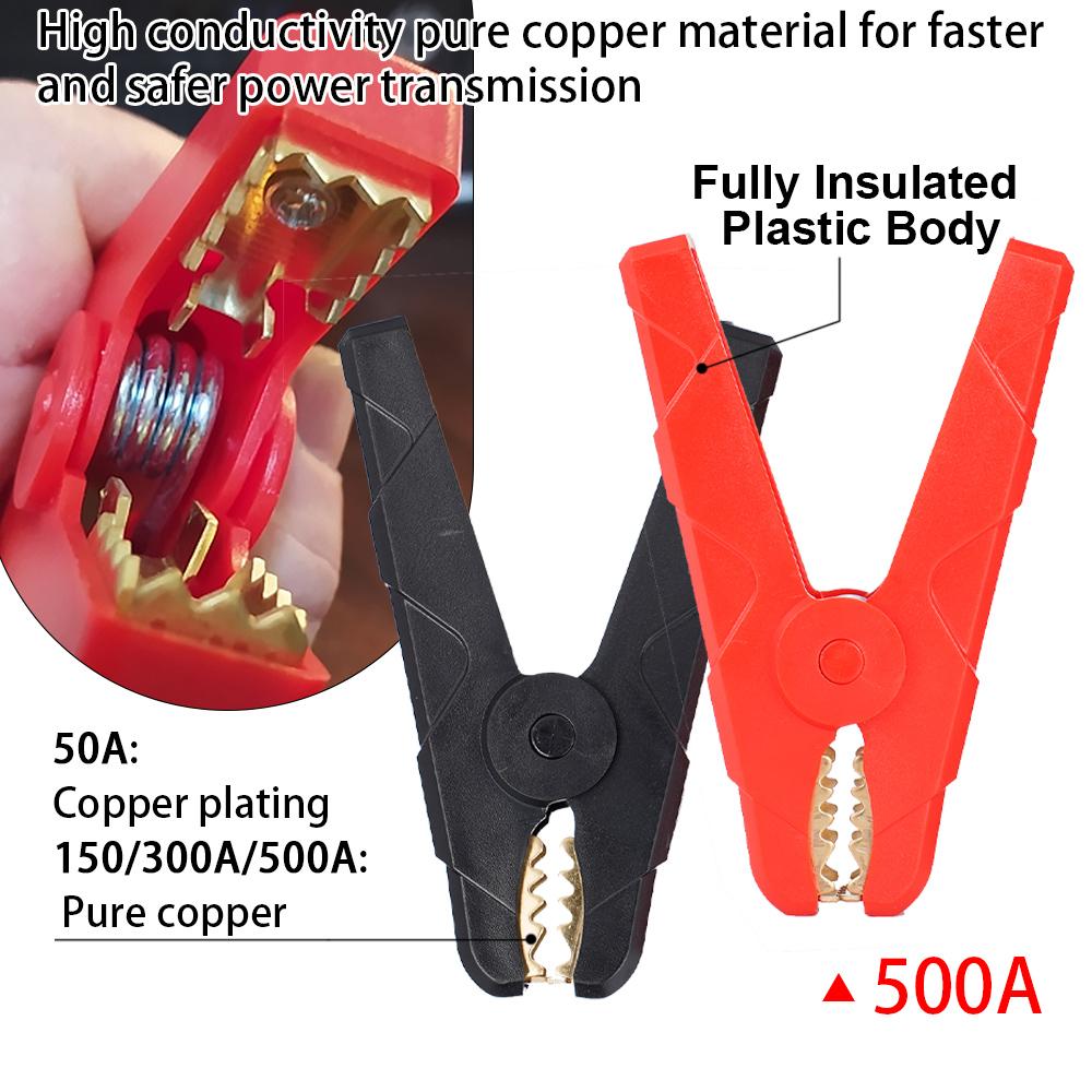 500A Crocodile Alligator Clip Car Caravan Van Battery Test Lead Clip Alligator Clip Crocodile Clamp Test Connector Plug Power