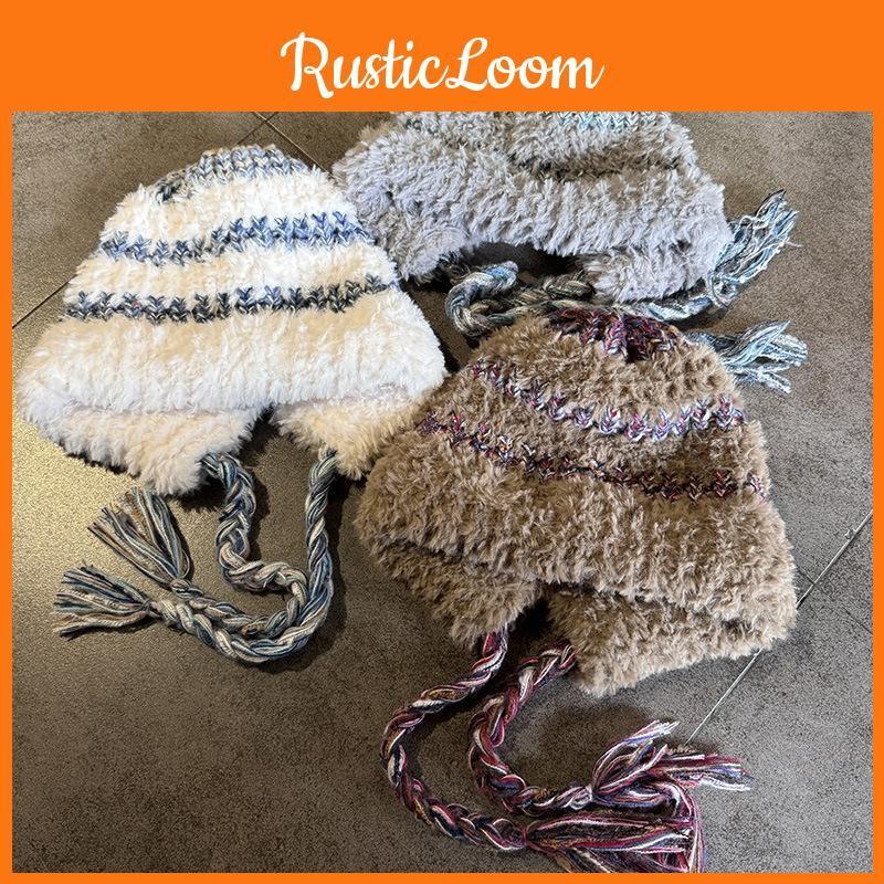 Winter Plush Hat With Color Blocking And Big Head Circumference Design Daily For
