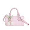 Womens Pu Pillow Bag With Contrast Check Pattern For Casual Daily Use