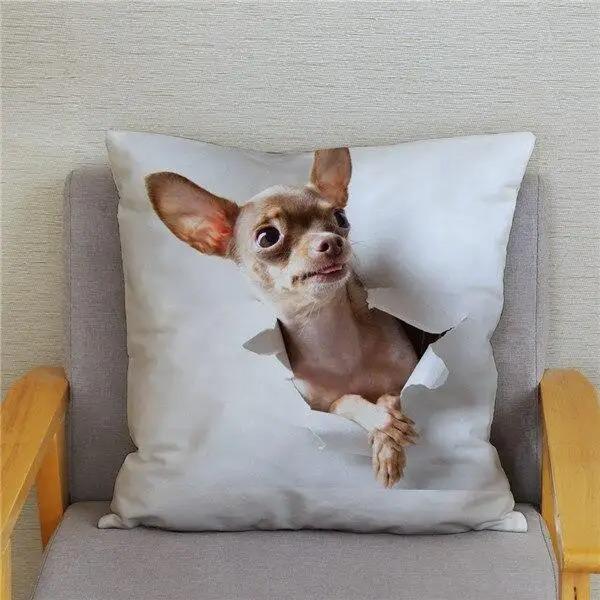 Cute Mini Chihuahua Dog Decorative Pillowcase Office Living Room Car Ornaments Home Pillowcase