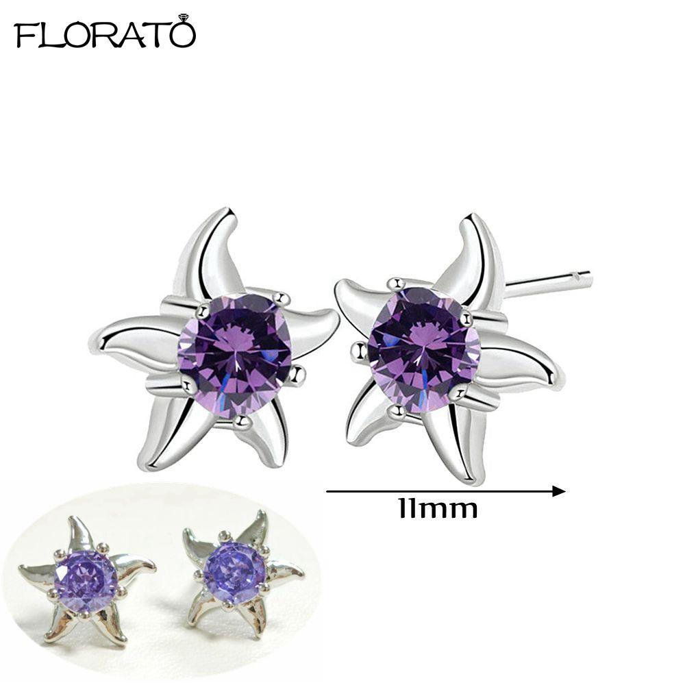 925 Silver Needle Elegant Purple Earrings Exquisite Small Hoop Earrings for Women Fashion Puncture Jewelry Accessories